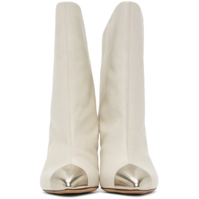 Shop Isabel Marant White Leather Lapee Boots In 20wh White