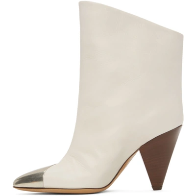 Shop Isabel Marant White Leather Lapee Boots In 20wh White