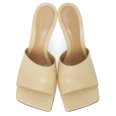 Shop Bottega Veneta Beige Stretch Heeled Mules In 9793 Porrid