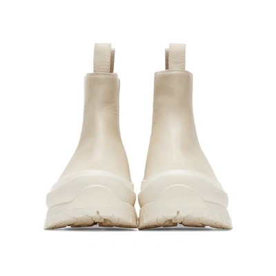 Shop Jil Sander Off-white Lugged Sole Boots In 101 Natural