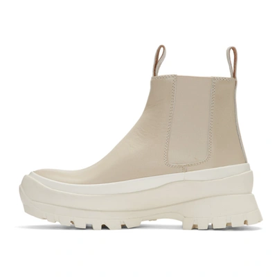 Shop Jil Sander Off-white Lugged Sole Boots In 101 Natural