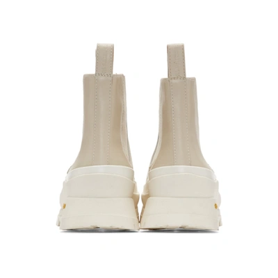 Shop Jil Sander Off-white Lugged Sole Boots In 101 Natural