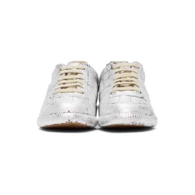 Shop Maison Margiela Silver Painted Replica Sneakers In H8434 Earth