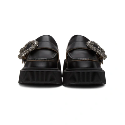 Shop Gucci Black Tiger Head Loafers In 1000 Black