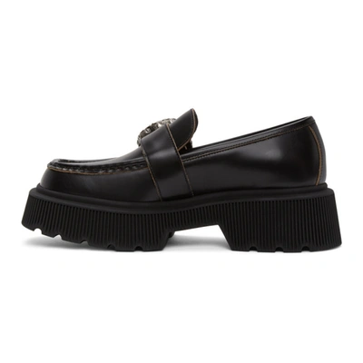 Shop Gucci Black Tiger Head Loafers In 1000 Black