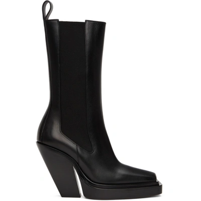 Shop Bottega Veneta Black 'the Lean' Chelsea Boots In 1000 Black