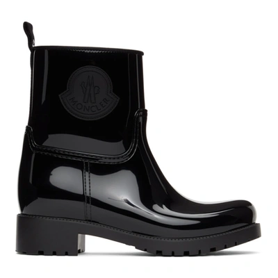 Shop Moncler Black Rubber Ginette Boots In 999 Black