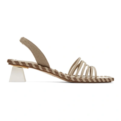 Shop Jacquemus Taupe 'les Sandales Valerie' Heeled Sandals In Brown Brown