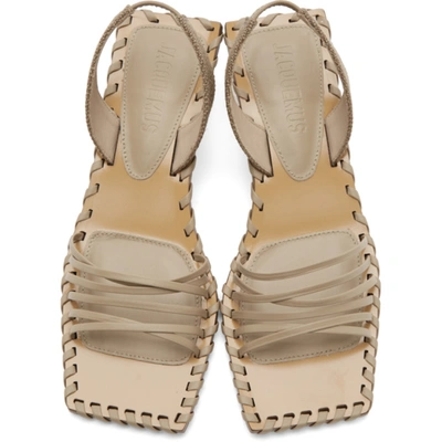 Shop Jacquemus Taupe 'les Sandales Valerie' Heeled Sandals In Brown Brown