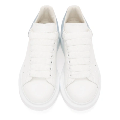 Shop Alexander Mcqueen White & Blue Oversized Sneakers In 9048 Dreabl