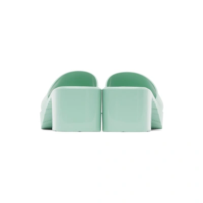 Shop Gucci Green Rubber Slide Sandals In 3926 Green