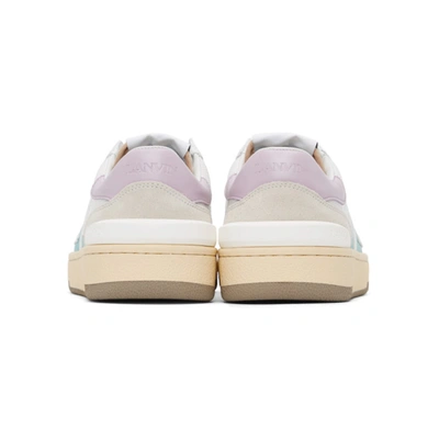 Shop Lanvin White & Pink Mesh Clay Low Sneakers In B023 Blu/pi