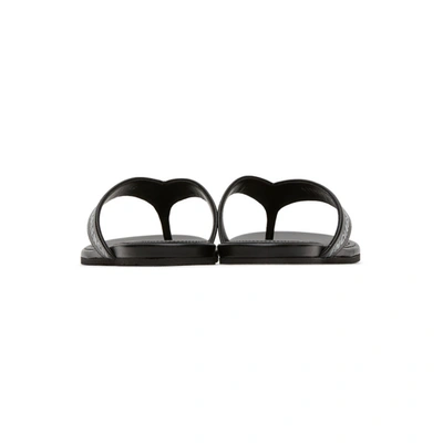 Shop Balenciaga Black Logo Thong Sandals In 1090 Blk/wt