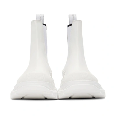 Shop Alexander Mcqueen White Tread Slick Chelsea Boots In White/silver