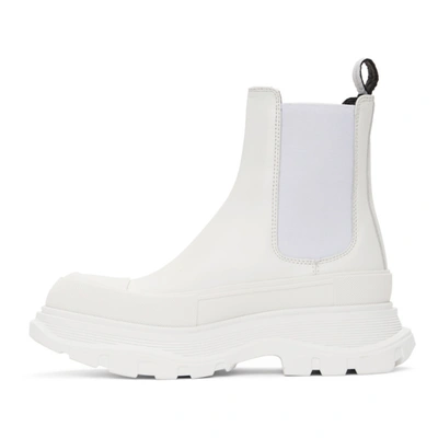Shop Alexander Mcqueen White Tread Slick Chelsea Boots In White/silver