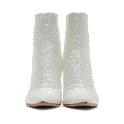 Shop Mm6 Maison Margiela White Bubble Wrap Heeled Boots In H7417 Trans