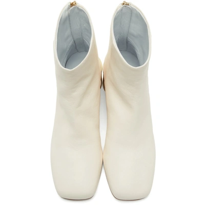 Shop Mm6 Maison Margiela White Can Heel Boots In T1003 White