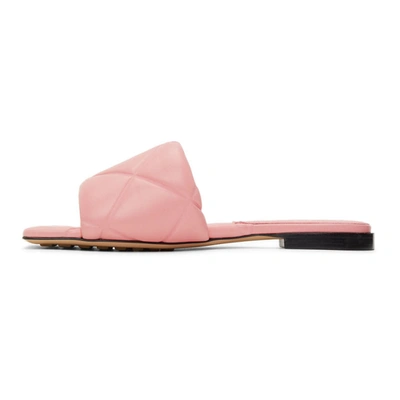 Shop Bottega Veneta Pink Lido Flat Sandals In 5657 Blosso
