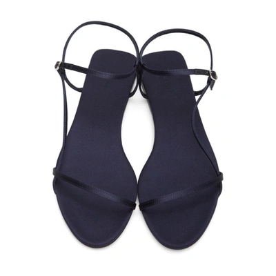 Shop The Row Navy Bare Flat Sandals In Mid Midnigh