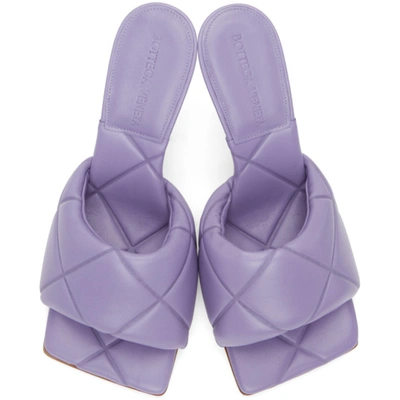 Shop Bottega Veneta Purple ‘the Rubber Lido' Heeled Sandals In 5176 Lavend