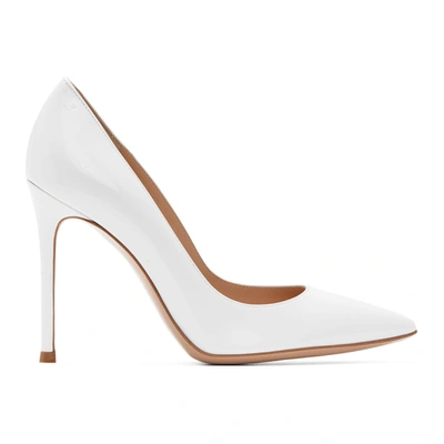 Shop Gianvito Rossi White Patent Gianvito Pumps