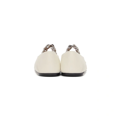 Shop Gucci White Horsebit Ballet Flats In 9050 White