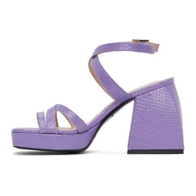 Shop Nodaleto Purple Snake Bulla Siler Sandals In Viperviolet