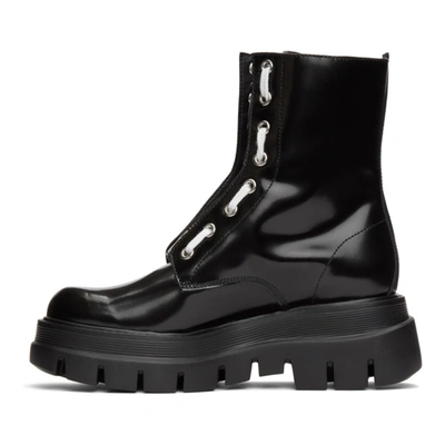 MSGM BLACK PATENT ANKLE BOOTS 