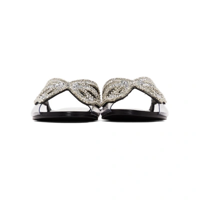 Shop Sophia Webster Black And Silver Madame Butterfly Crystal Sandals In Black Suede