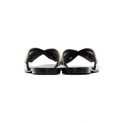 Shop Sophia Webster Black And Silver Madame Butterfly Crystal Sandals In Black Suede