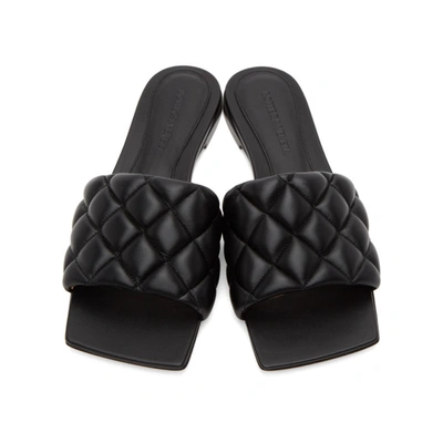 Shop Bottega Veneta Black Intrecciato Padded Flat Sandals In 1000 Black