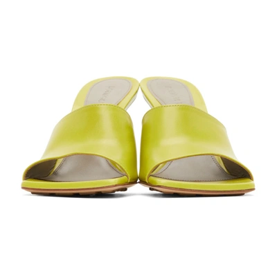 Shop Bottega Veneta Green Stretch Heeled Sandals In 7275 Kiwi