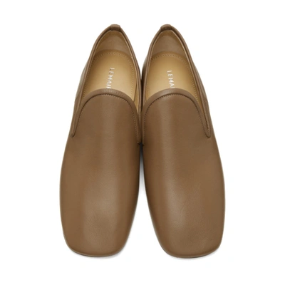 Shop Lemaire Brown Soft Loafers In 441 Khaki B