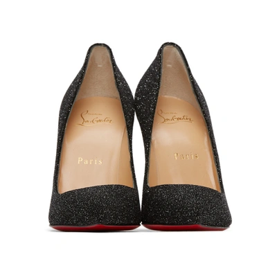 Shop Christian Louboutin Black Glitter Pigalles Follies 100 Heels In Bk01 Black