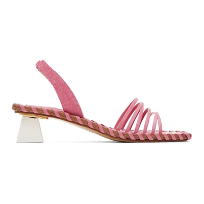 Shop Jacquemus Pink 'les Sandales Valerie' Heeled Sandals