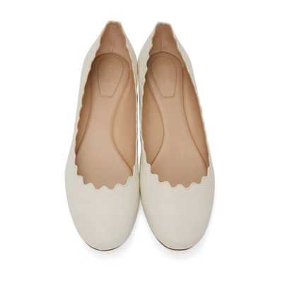 Shop Chloé Off-white Lauren Ballerina Flats In 121 Cloudwt