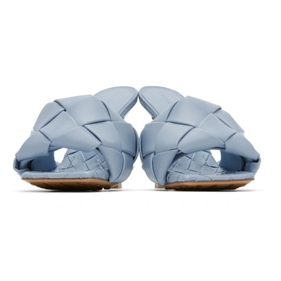 Shop Bottega Veneta Blue Intrecciato Lido Heeled Sandals In 4759 Ice