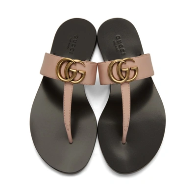 Shop Gucci Pink Gg Marmont Sandals In 5909 Pink