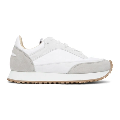 Shop Spalwart White And Grey Tempo Low Sneakers