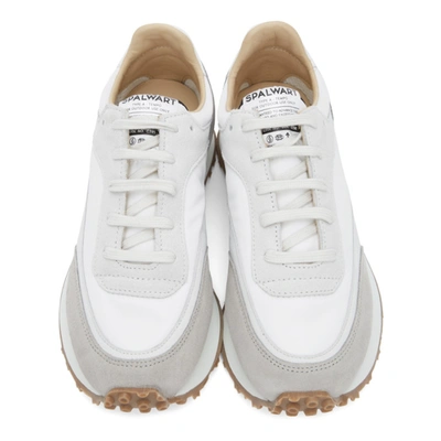 Shop Spalwart White And Grey Tempo Low Sneakers