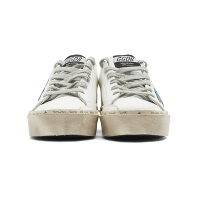 Shop Golden Goose White Glitter Hi Star Sneakers