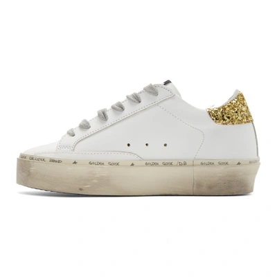 Shop Golden Goose White Glitter Hi Star Sneakers