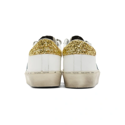 Shop Golden Goose White Glitter Hi Star Sneakers