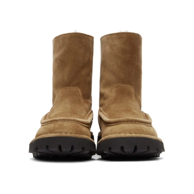 Shop Kenzo Tan Suede K-mount Ankle Boots In 14 Dk Camel