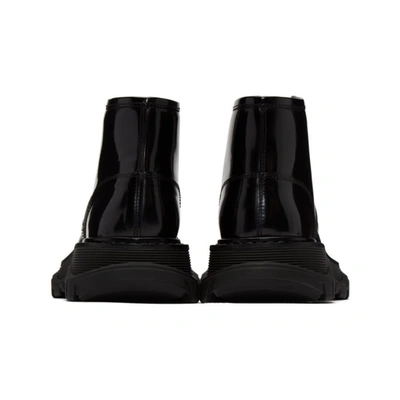 Shop Alexander Mcqueen Black Tread Lace-up Boots In 1081 Blk/iv