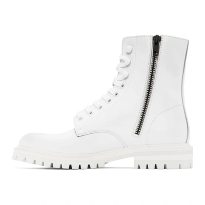 Shop Common Projects White Lug Sole Combat Boots In 0506 White