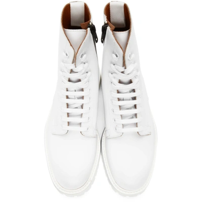 Shop Common Projects White Lug Sole Combat Boots In 0506 White