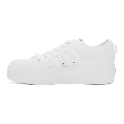 Shop Adidas Originals White Nizza Platform Sneakers In Wh/wh