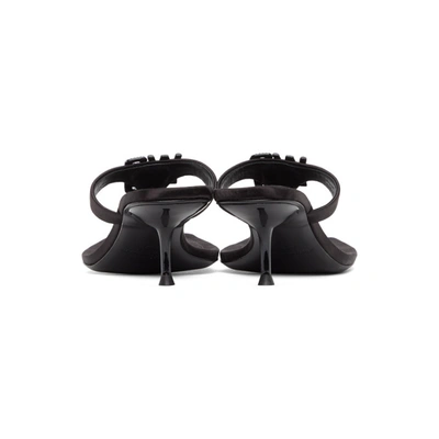 Shop Alexander Wang Black Crystal Logo Bianca Heeled Sandals In 001 Black