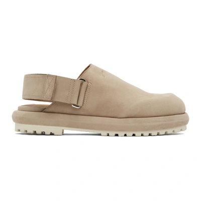 Shop Jacquemus Taupe Nubuck 'les Mules' Shoes In Brown Brown